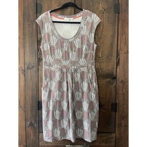 Boden Pink and White Midi Dress